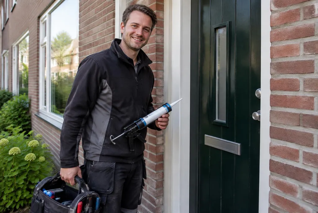 Kitbedrijf Markelo craftsman at the front door of a home